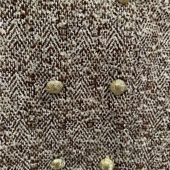 Voy Brown and Cream Tweed Jacket Medium New - Picture 3 of 6